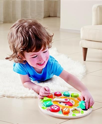 Miniatura 2 de Hape Juego de rompecabezas de reloj grueso, multicolor, 9.65 x 1.38 pulgadas