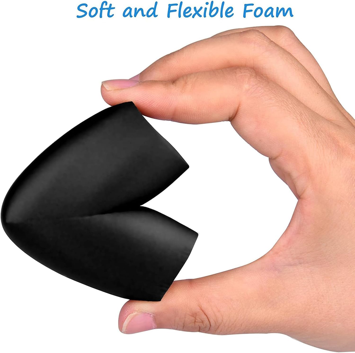 12 Pack Soft Corner Protector Baby Proofing Edge & Corner Guards, Safety Pre-Taped Rubber Foam Furniture Bumper, Soft Table Corner Protectors for Fireplace, Table, Stair, Cabinet, Black
