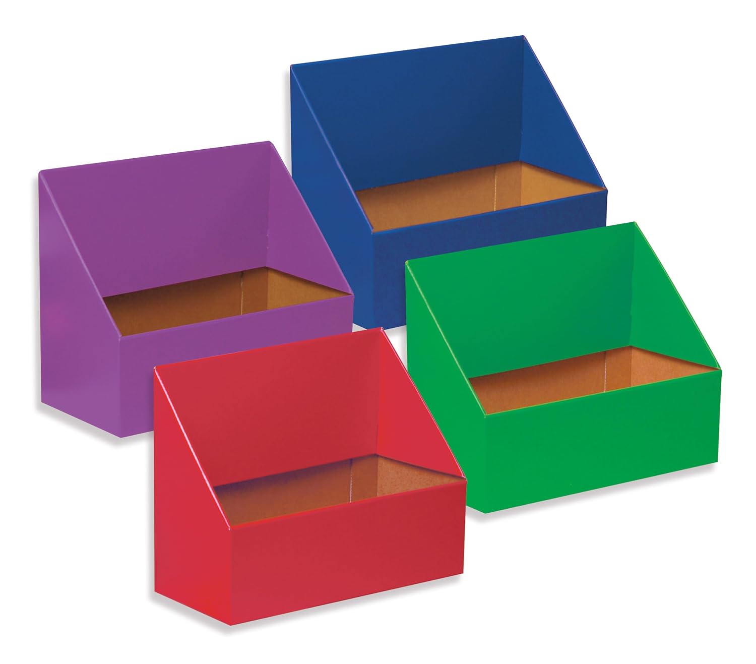 Classroom Keepers Folder Holder Assortment, Assorted Colors, 9-3/4"H x 12"W x 5-3/4"D, 4 Pieces, red, green, blue, and purple