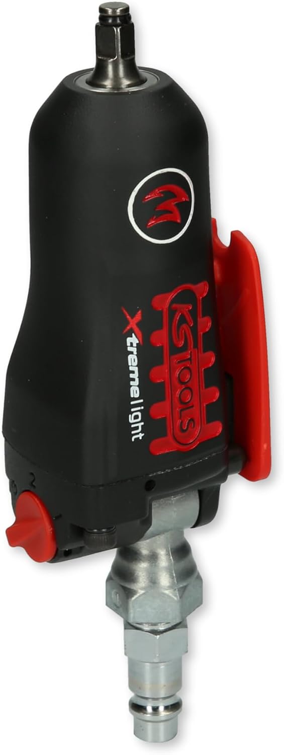 KS TOOLS 515.1470 1/4 Inch Xtremelight Mini Air Impact Wrench, 108 Nm, High-performance, Vibration-dampened, 150° Swiveling Air Connection, Includes 1/4 Inch Coupling Plug