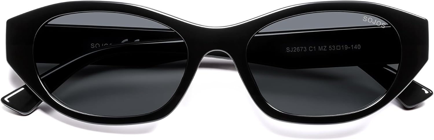 SOJOS Trendy Rectangle Polarized Sunglasses For Women Men Retro Sun Glasses Narrow Square 90s SJ2673 - Image 4