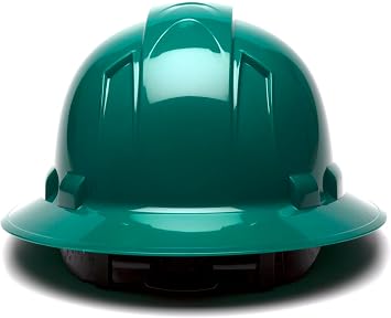 Pyramex Ridgeline Full Brim Hard Hat 4 Point Ratchet Green