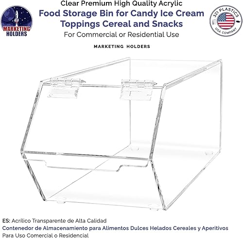 Vista 28 de Marketing Holders Contenedores apilables para dulces, 3 unidades, pequeños, medianos y grandes, con tapa con bisagras para aderezos de helado