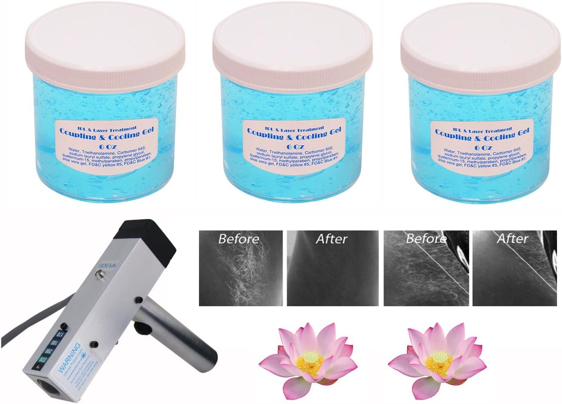 Cooling and Coupling Gel for Laser and IPL Permanent Hair Removal