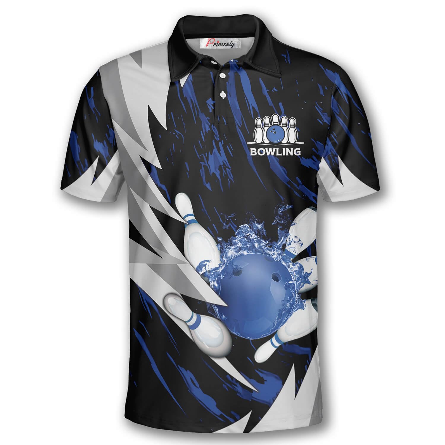 PRIMESTY Bowling-Shirts Geschenk für Bowling-Liebhaber, Bowling-Shirt für Männer und Frauen, Polo-Team, 3D-Unisex-Trikot, kurzärmelig, lustig
