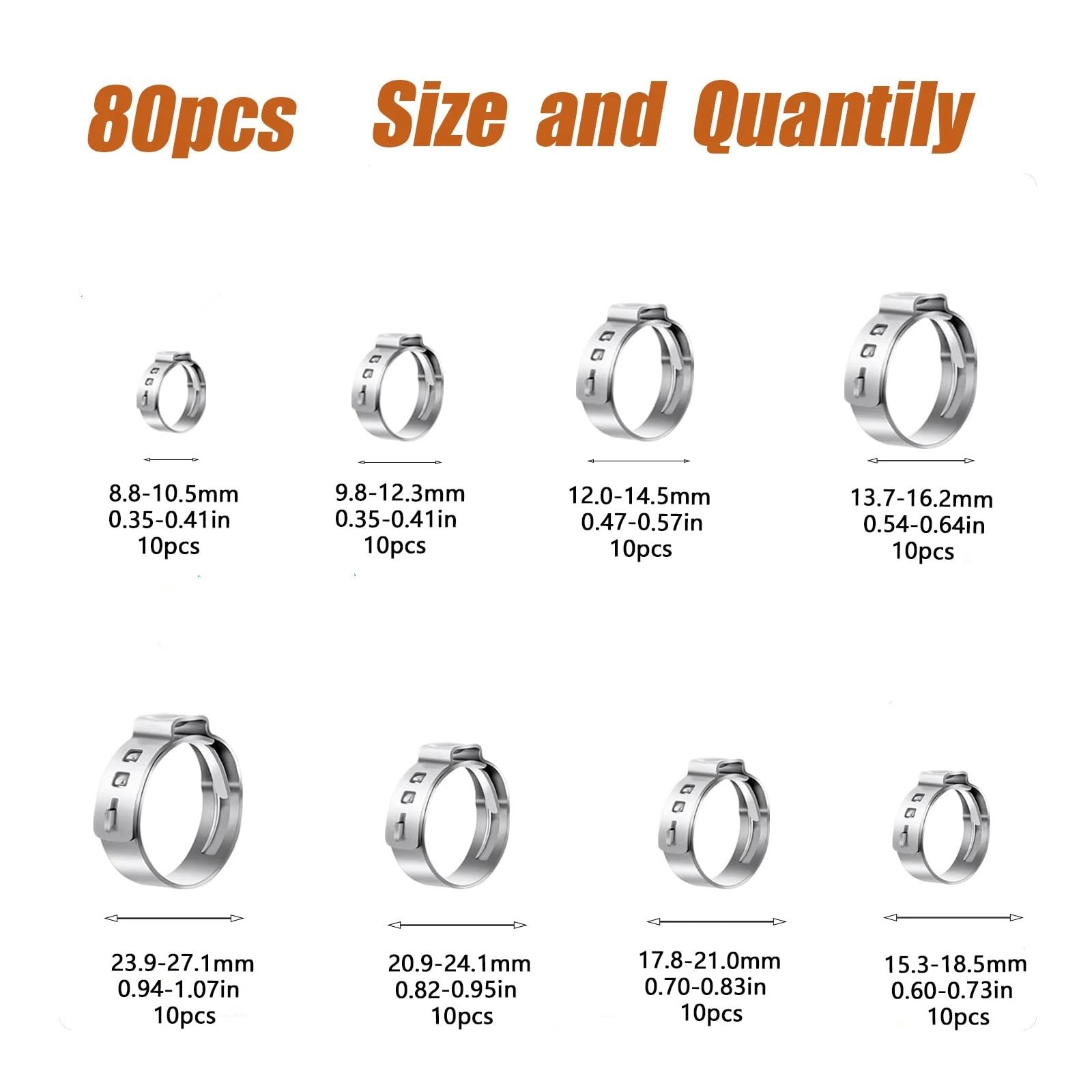 Collier Serrage Tuyau Rigide Colliers de serrage 80 pièces