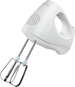 Kenwood Hand Mixer Electric Whisk with 2 Stainless Steel Beaters, 3 Speed Selection, Ejection Button, Wrap-around Cable Storage, 120W, HM220, White