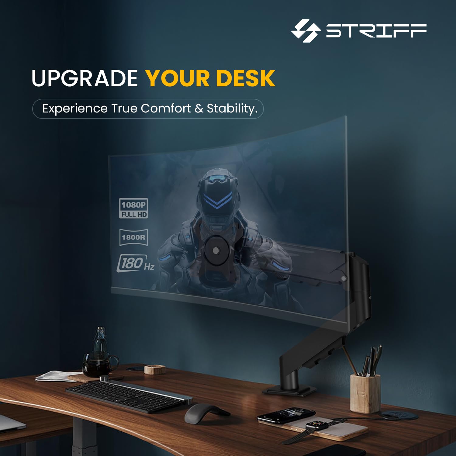 STRIFF Monitor Stand - Full Motion & Height Adjustable -2