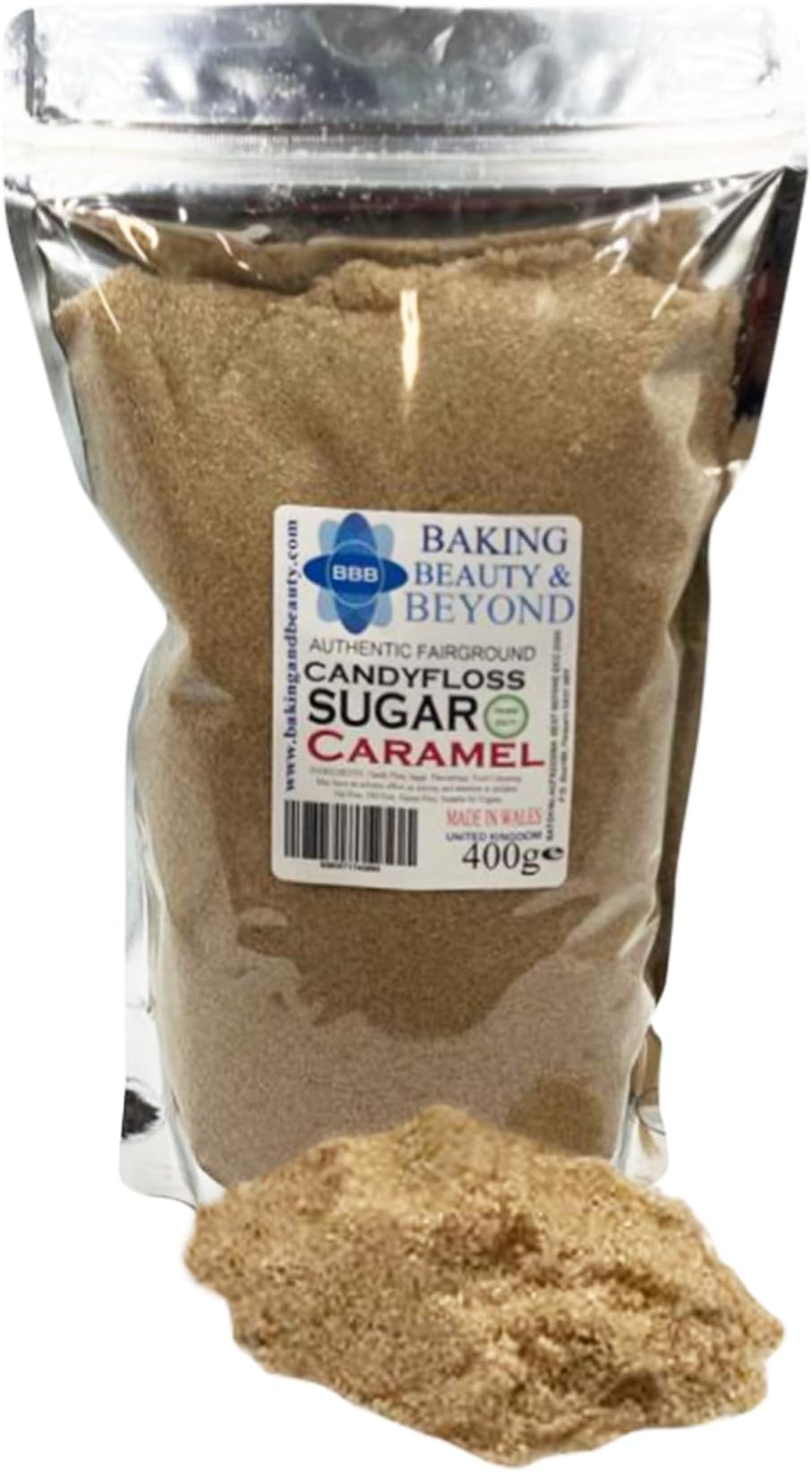 Baking Beauty and Beyond Premium Candy Floss Sugar 400g - Caramel Flavour