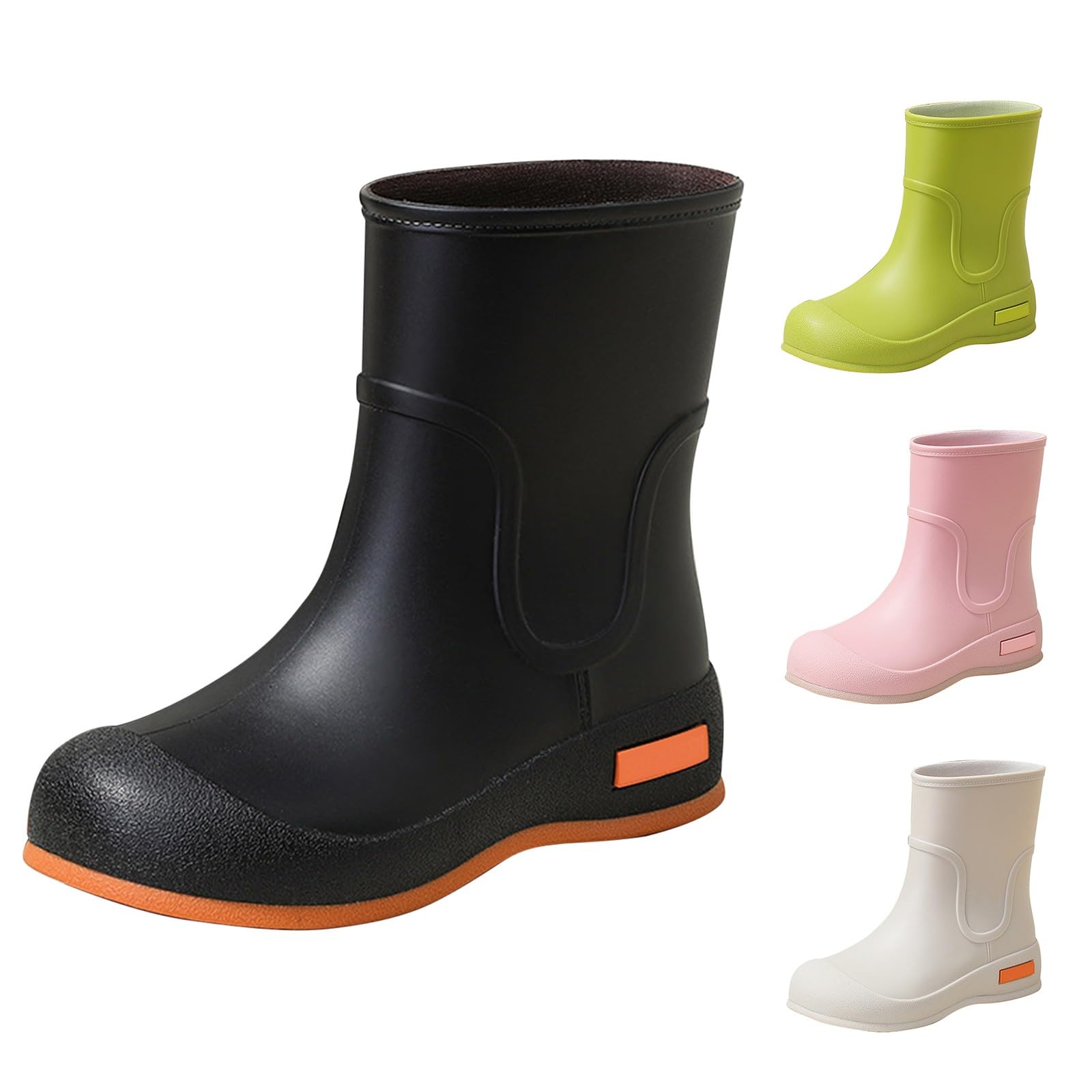 Bottes de pluie courtes en caoutchouc pour femme, antidérapantes, imperméables, chaudes, confortables, chaussures de jardin pour toutes les saisons, pour l'extérieur, le jardinage, l'agriculture, la