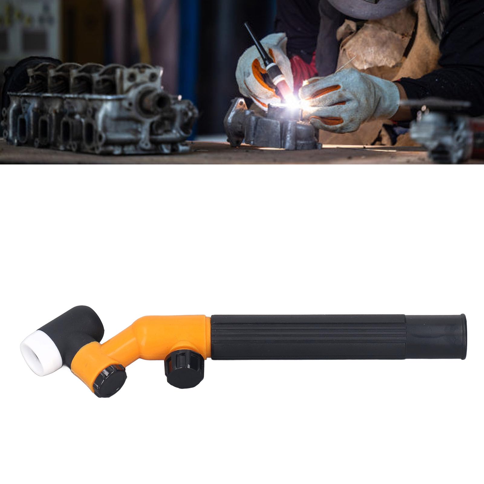 TIG Welding Torch Head Body, Air Cooled High Intensity One Handed Operation Lightweight Adjustable Trigger Start Torch Swivel Neck Head For Hard Pipe Materials - View #5