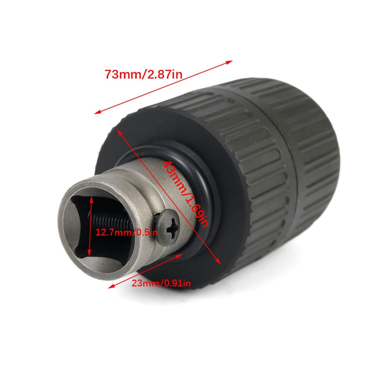 Portabrocas 1/2 20UNF, adaptador de mandril 1/2, Portabrocas sin llave de capacidad de 2-13 Mm, rango de abrazadera de 2-13mm for conversión de llave de impacto