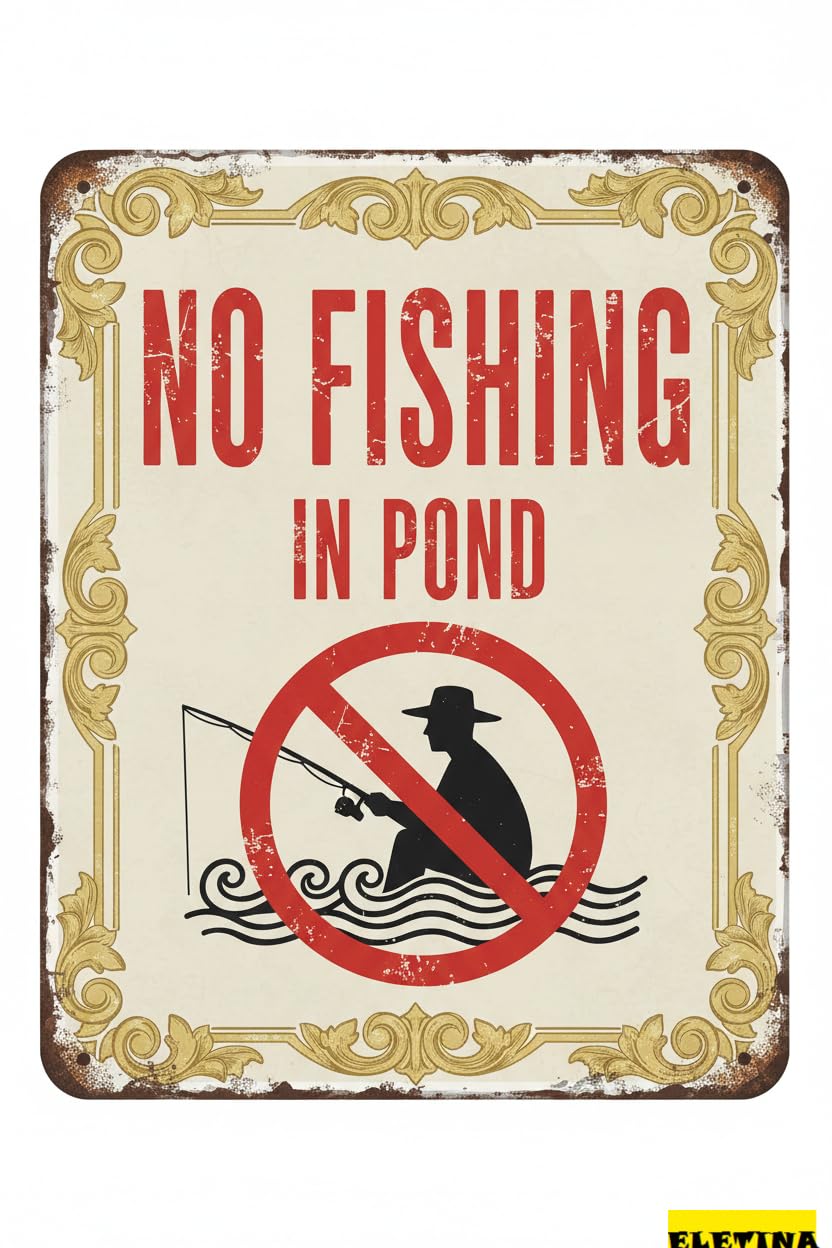 Personalized Sign for Man Cave Metal Warning No Fishing In Pond Metal Wall Vintage Street Beware Caution Metal Wall Decor Driveway High Way Street Gate Yard 8x12in Private Property Decorative
