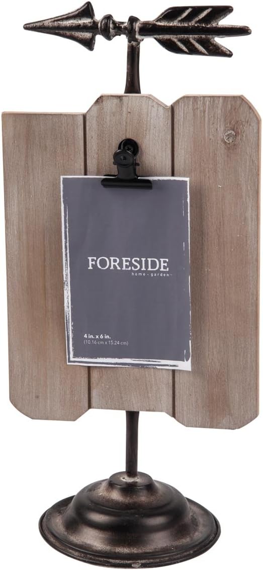Foreside FWAD04173 Arrow Clip Photo Frame, 4" x 6"