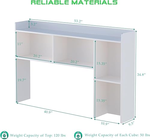 Miniatura 3 de Estantería de escritorio de madera, estante de almacenamiento de escritorio independiente con borde superior para escritorio de computadora,