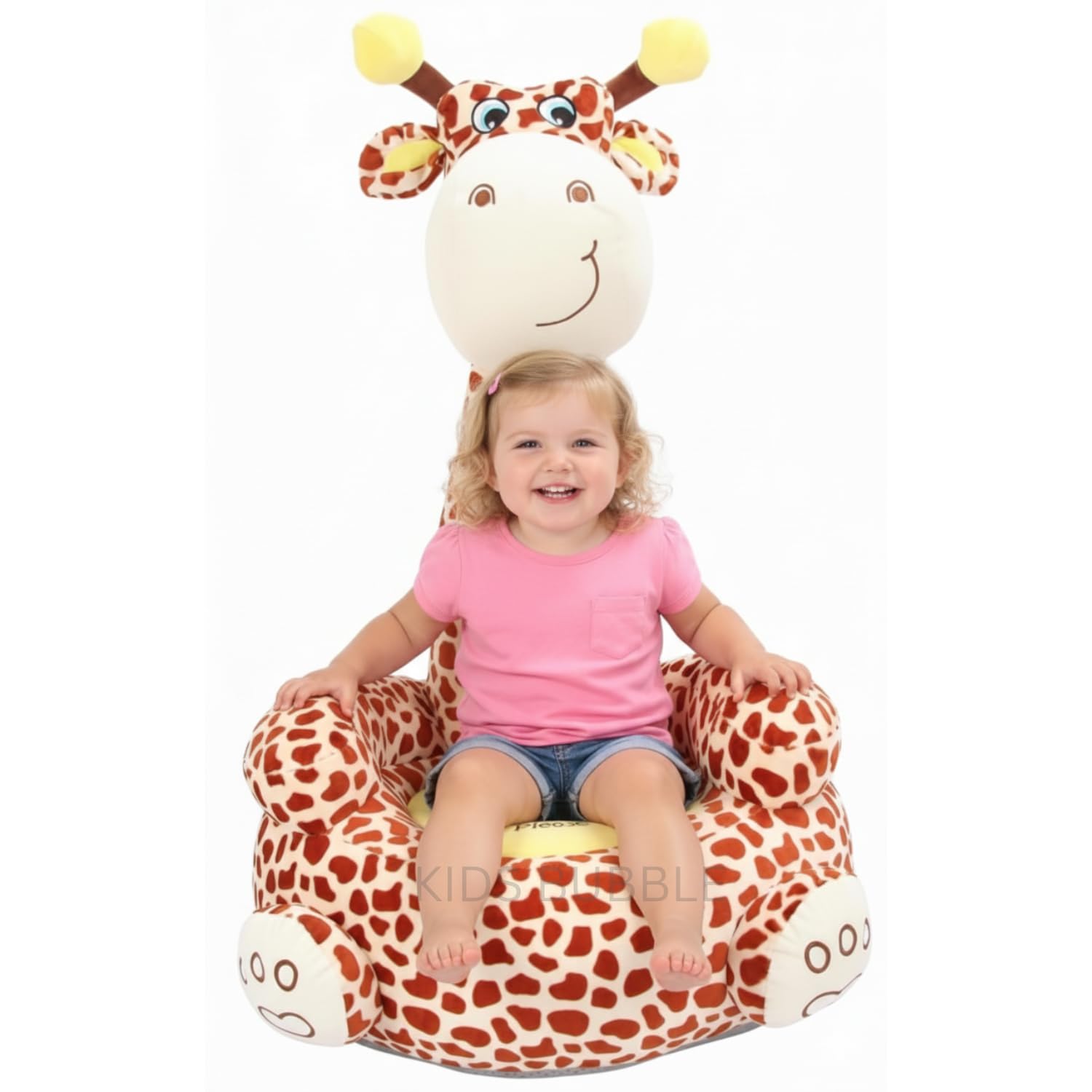 80cm Long 6 Months to 5 year Plush Baby Seater Sofas Seat Toddler/Kid's Sofa | Baby Setting Sipport Seat | Rocking Chair | Soft Stuffed Animals Plush Cushion Couch | Kids Birthday Gift (Brown Giraffe)-image-10