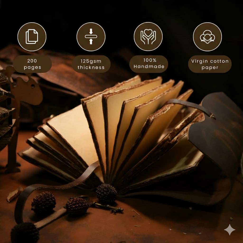 Diario de cuero vintage con llave, 5 x 7 pulgadas, 100 páginas para escribir, cuaderno encuadernado en cuero hecho a mano para escribir, dibujar y viajar, ideal para hombres y mujeres
