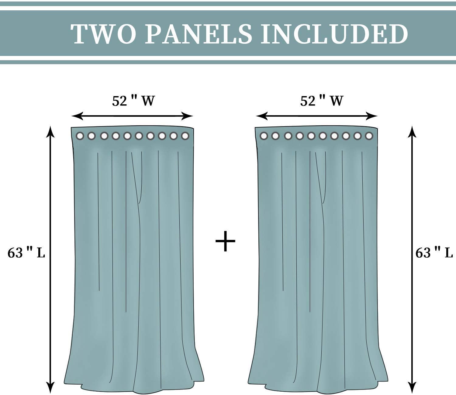 BGment Rod Pocket and Back Tab Blackout Curtains Bundle Grommet Linen Look Sheer Curtains in 63" Long…