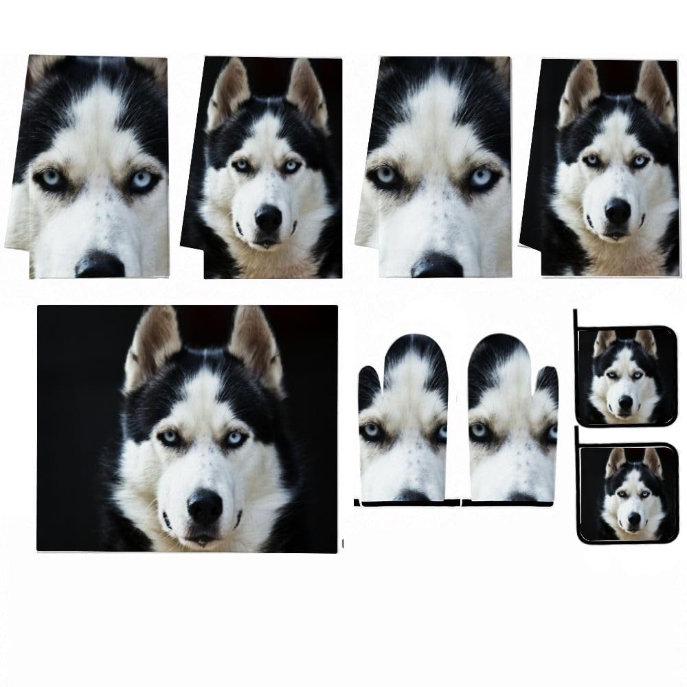 9PCS Majestic Husky Dog Kitchen Decor e Accessori Set