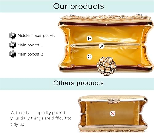 Miniatura 3 de Bolsos de noche para mujer, bolsos de mano florales para mujer, bolso de mano elegante de boda, fiesta, novia, bolso de hombro