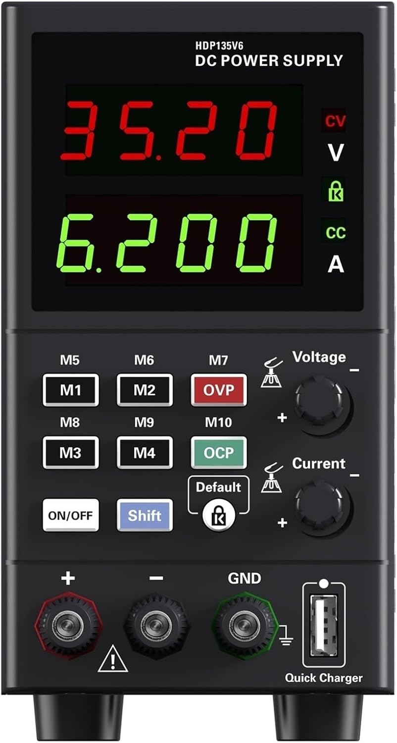 HDP135V6A プログラマブル DC 電源 可変、低リップル、低ノイズ デジタル ラボ ベンチ電源 安定化電圧レギュレータ 携帯  プロフェッショナル DC 電源 可変、1000V 1A 0.5A 0.1A ラボ DC 電源 調整可能な 実験室電源調節器 HDP135V6A  プログラマブル DC 電源 低リップル 低 ...