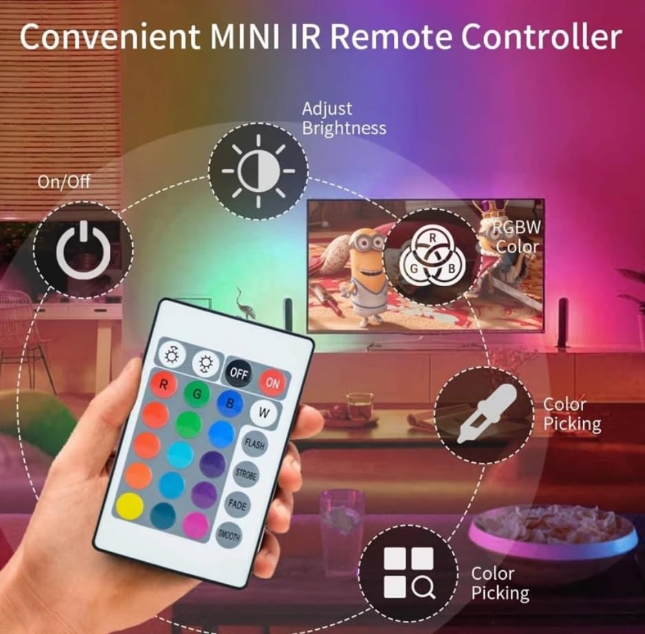 Volunx LED Strip Bluetooth APP Smart USB Powered RGB Lights 1-5m, DIY Indoor Decoration, Ideal for TV Room, Home - Image 4