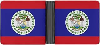 Belize Flag Bifold Wallet Money Organizers for Mens Womens Multicolor