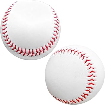 2pcs Baseballs One Soft Ball and One Hard Ball PracticeBaseballs Hand stitched Soft FoamBaseball for Practice and Competition Baseball TrainingBalls for Adult Outdoor Sports TeamGame Pitching