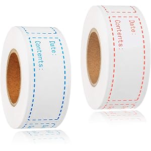 300pcs Removable Freezer Labels, Yoget 1 x 3 Inch Food Labels, Refrigerator Freezer Tape Label Easy Clean Leaves No Residue, 2 Color Label Stickers Roll