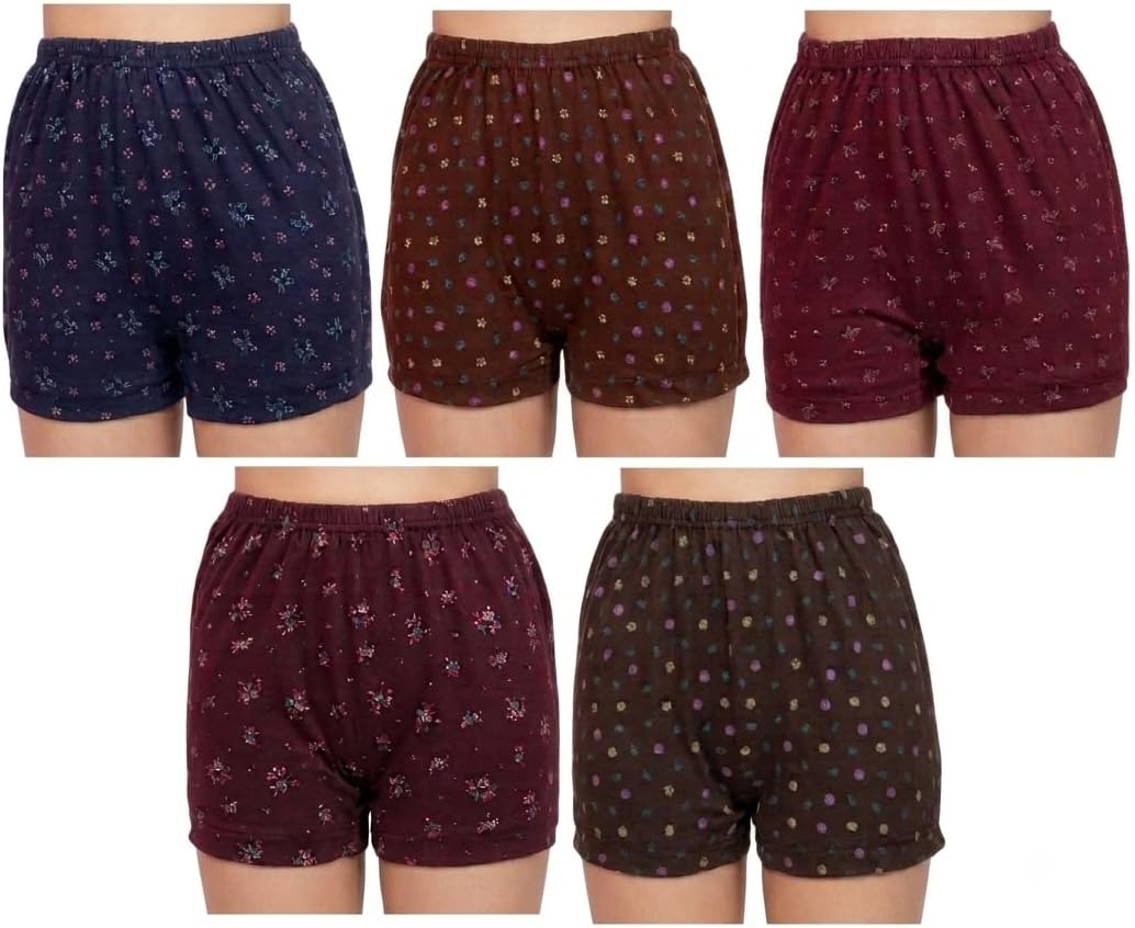 Shiny Fashion Women's Cotton Bloomers Panties (Pack of 5)