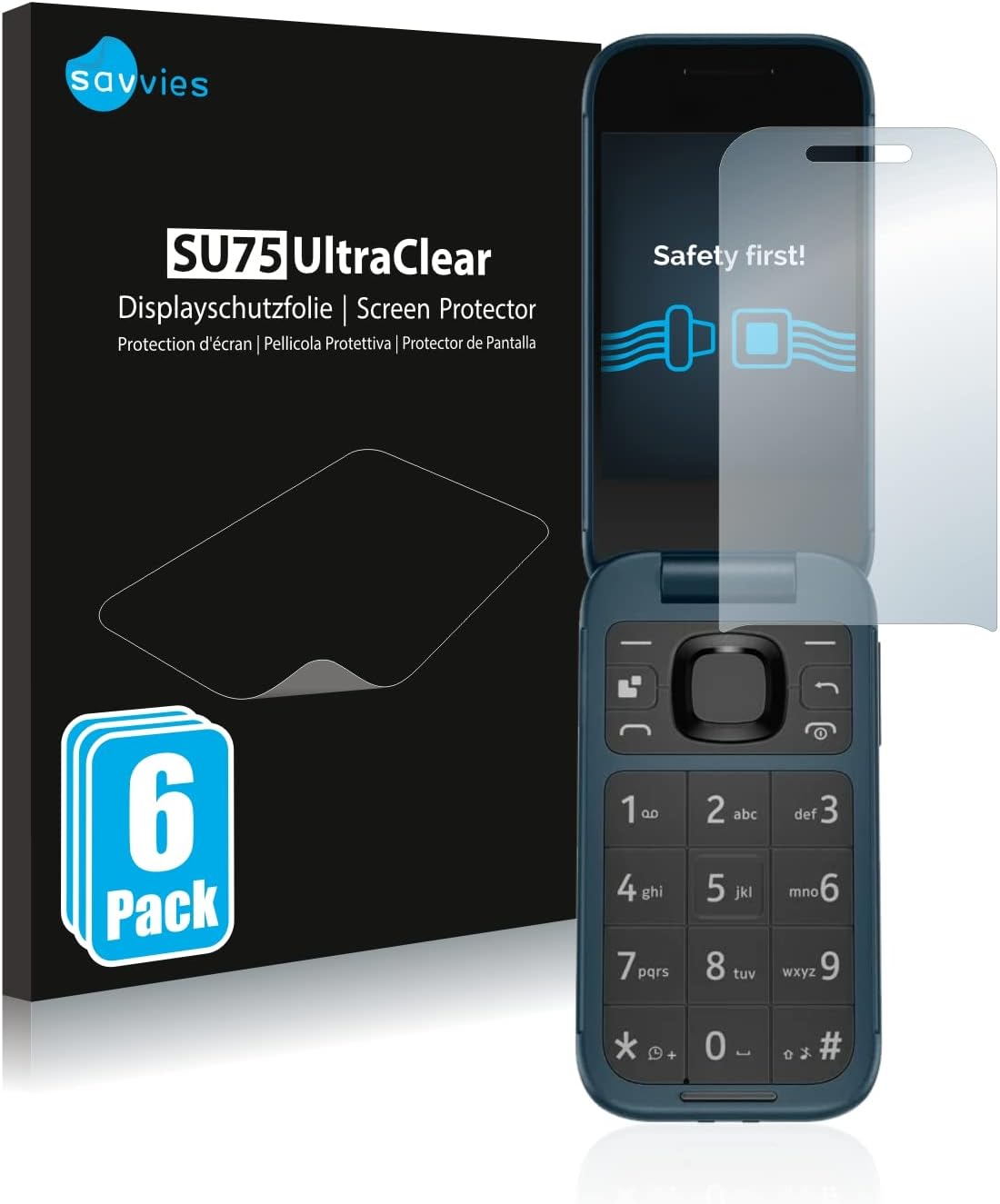savvies Screen Protector Compatible with Nokia 2660 Flip Protection Film Clear 6-Pack