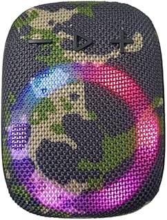 Caixa de som com clip e suporte para guidão (camuflada)