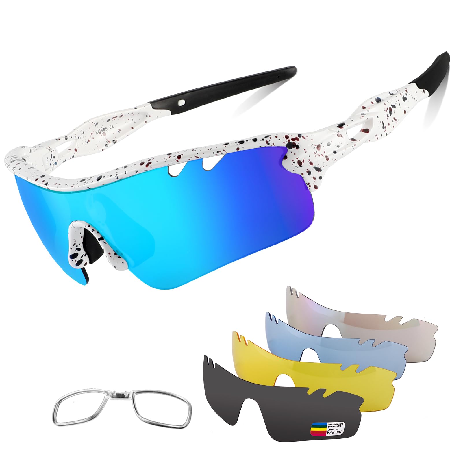 BangLong Polarized UV400 Sports Sunglasses with 5 Lenses for Men Women