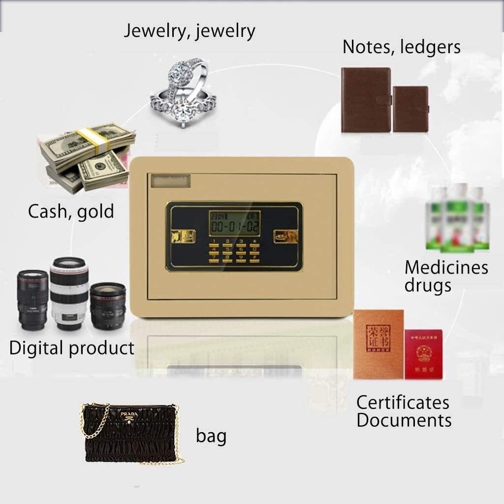 sejf, Hom an Loc Boxe Electroni Passwor Bo fo Storin Cas Sprawdź dokument Valuable Smart(Brown)