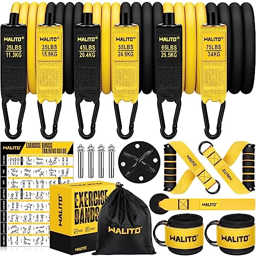 WALITO Resistance Bands for Working Out Men, 300lbs Heavy Resistance Bands,Resistance Bands with Handles,Door Anchor, Legs Ankle Straps,Work Out Bands for Heavy Resistance Training, Physical Therapy