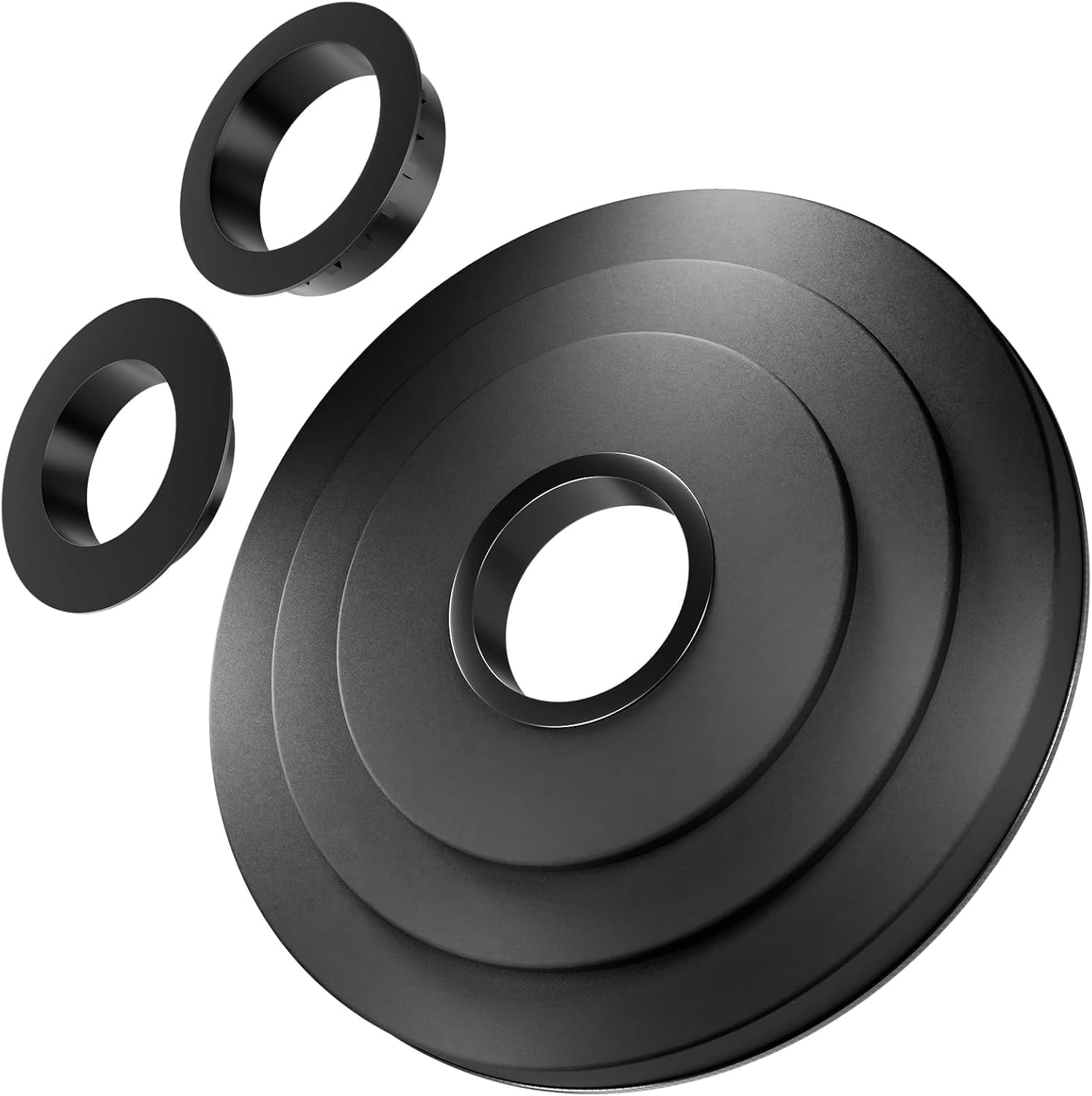 Flagpole Flash Collar Base - Satin Black Stainless Steel - Standard Profile Collar - Three Adjustable Sizes - Flag Pole Hardware