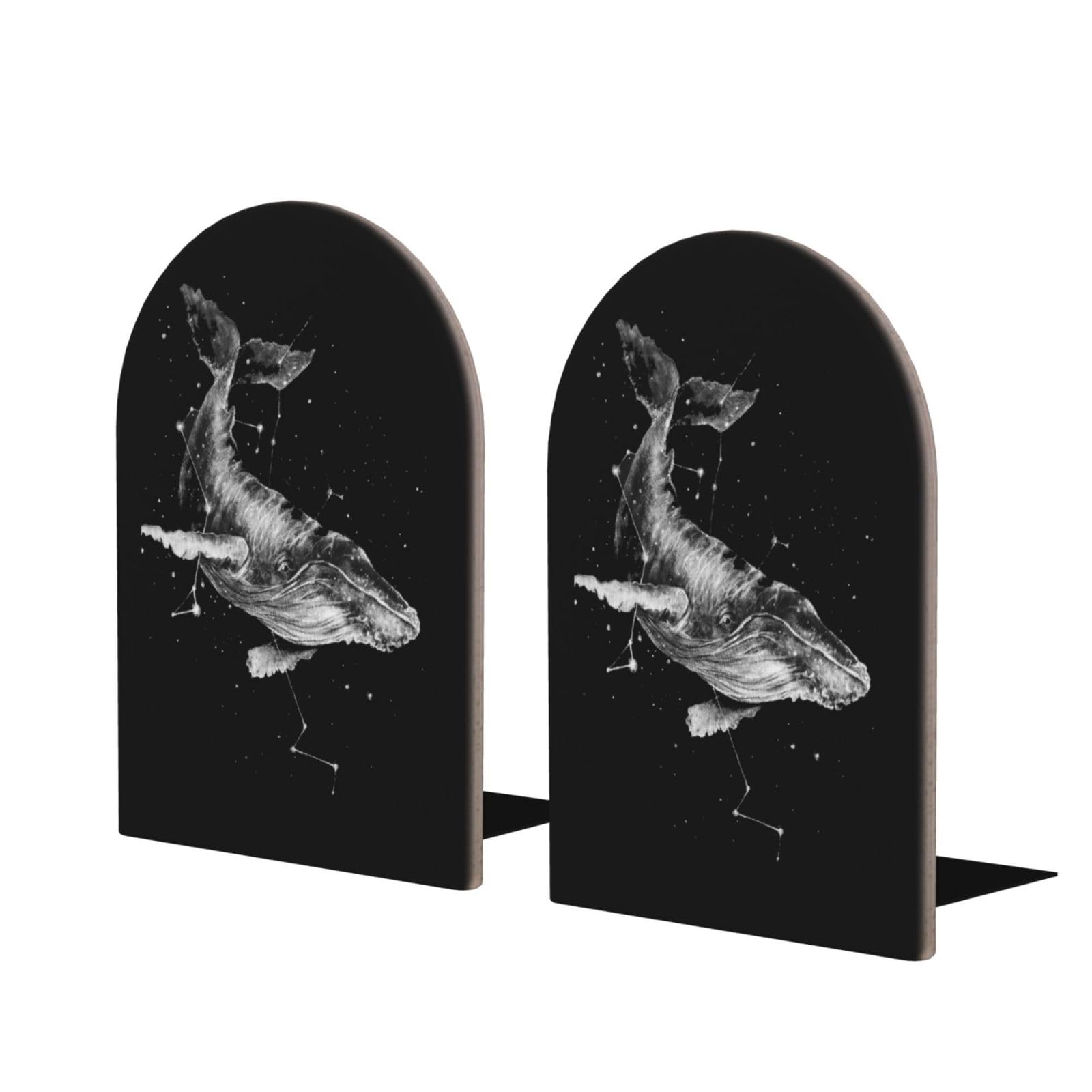 Amazon.co.jp: ブックエンド 鯨 クジラ 星 本立て L型 2枚1組 木製ほん