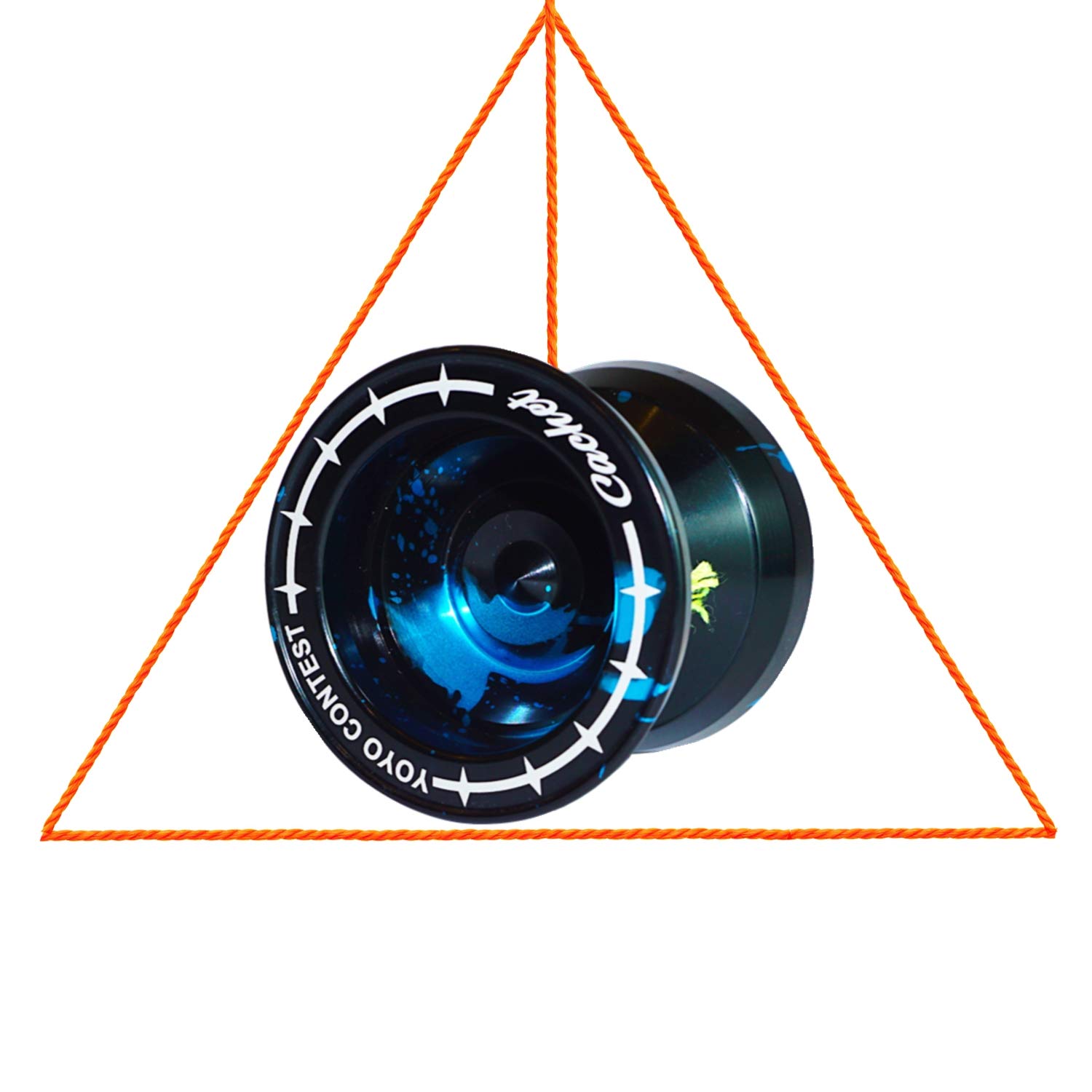 Developing Intelligence Unresponsive Aluminum YoYo Metal Professional Yo Yo Ball with Cool Random Pattern for Adults Kids (Black)