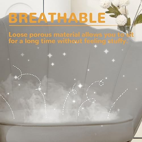 Miniatura 6 de Silla de tocador de terciopelo con respaldo, silla pequeña moderna de mediados de siglo para sala de estar, patas de metal dorado, silla de