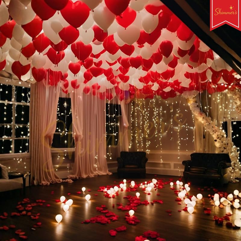 Shimmers Happy B'day Love Theme Canopy Decoration Set – Romantic Hanging Canopy Backdrop for Home B'day Parties 3