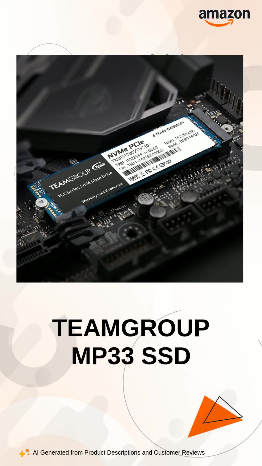 TeamGroup MP33 256GB NVMe M.2 2280 PCIe Gen 3 Gaming SSD