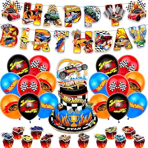 Car Race Birthday Party Decorations Set Cover
