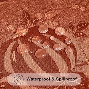 Smiry Thanksgiving Tablecloth 60x102 Inch, Fall Waterproof Damask Table Cloth for Rectangle Table, Pumpkin Fabric Jacquard Table Covers for Harvest Parties, and Holiday Dinner, Terracotta/Rust Smiry Thanksgiving Tablecloth 60×102 Inch Fall Waterproof Damask Table Cloth for Rectangle Table Pumpkin Fabric Jacquard Table Covers for Harvest Parties and Holiday Dinner TerracottaRust