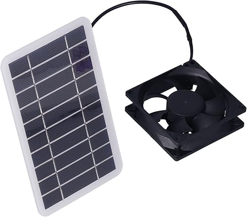 Miniatura 2 de VTOSEN Kit de ventilador de panel solar de 2.5 W, ventilador de escape solar eficiente para mascotas con cargador solar y placa de carga incluidos,