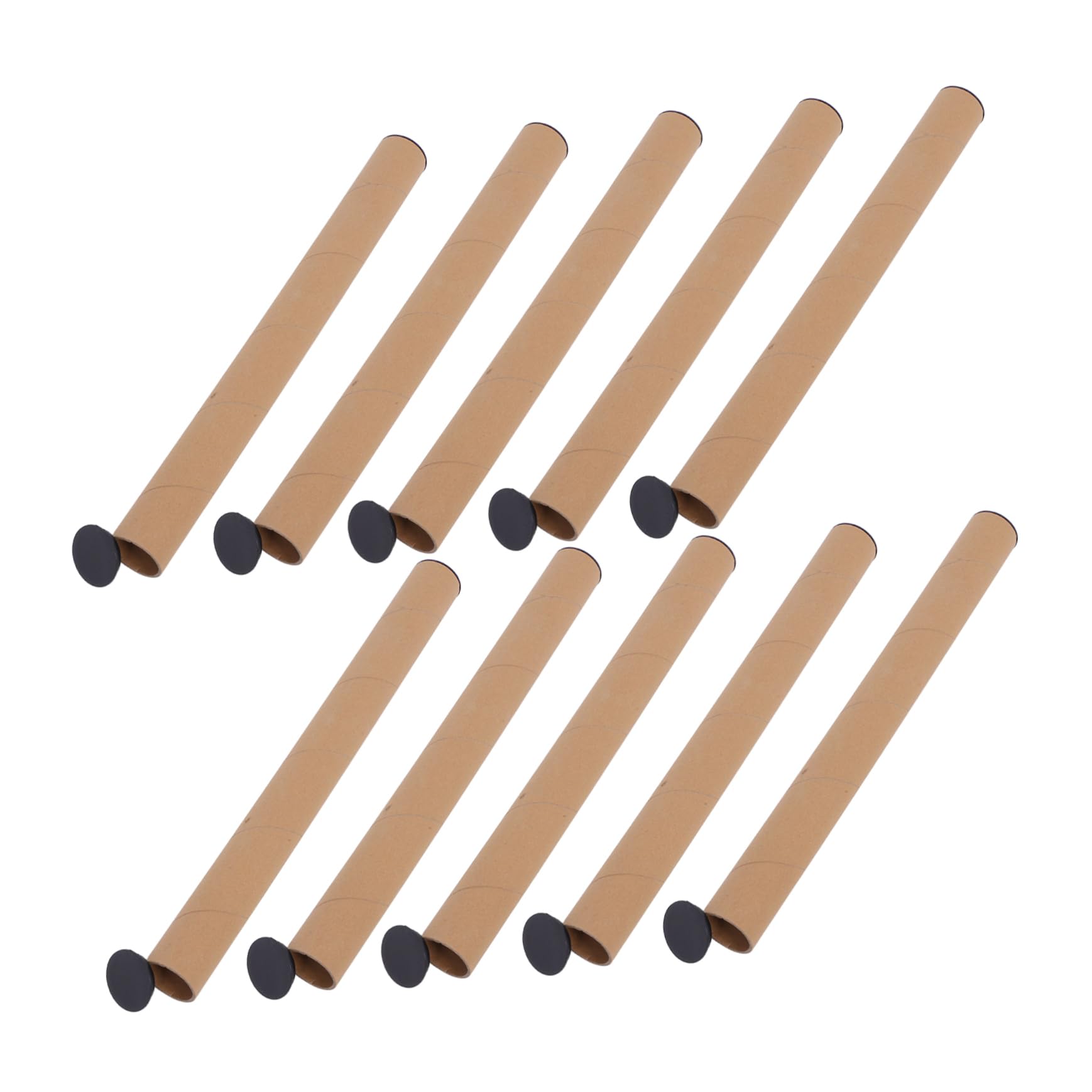 ULTECHNOVO 10 Tubes D'expédition en Papier Kraft avec Bouchons Porteur Affiches Stockage Œuvres Art Fermeture Sécurisée