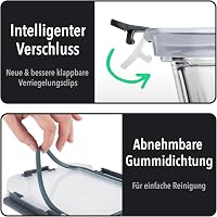GOOD FOR YOU Set de 20 piese recipiente de sticlă pentru meal prep, 10 caserole cu 10 capace, potrivite pentru congelator, cuptor cu microunde și mașina de spălat vase, fără BPA, sticlă borosilicată 5