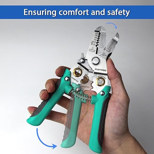 Miniatura 8 de Pelacables, pelacables multifuncionales, eléctricos con cortes de 8, 10, 12, 14, 16, 18, 20, 22 AWG, alicates de corte, divisor de cables,