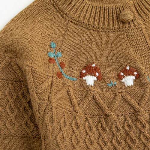 Image of Simplee kids Baby Sweater Toddler Girls Cardigan Sweater Embroidered Strawberry Knit Sweater