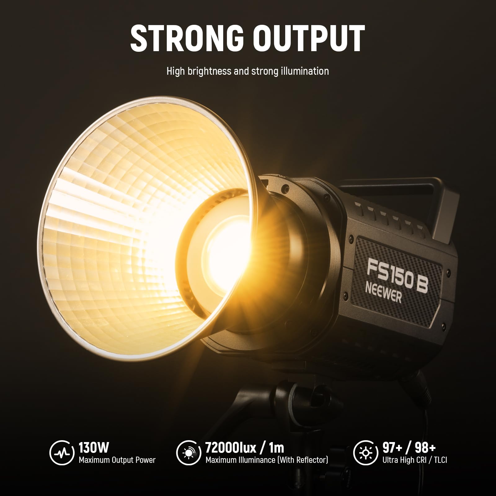 NEEWER FS150B LED Studio Video Light 2.4G/APP Control, 130W Bi Color COB Illuminazione in uscita continua con panno di pulizia per la fotografia Registrazione video 4 curve di oscuramento/2700K-6500K
