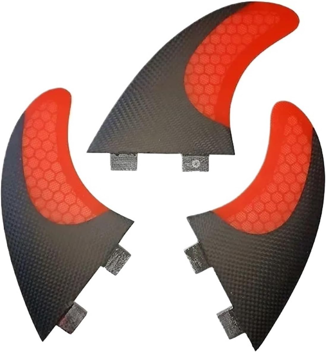 FCS FINS Surfboard Fins Twin Tri Fin A Set G5 Size Fiberglass Core with Carbon M Size Quilhas Surf Fin(Chocolate)